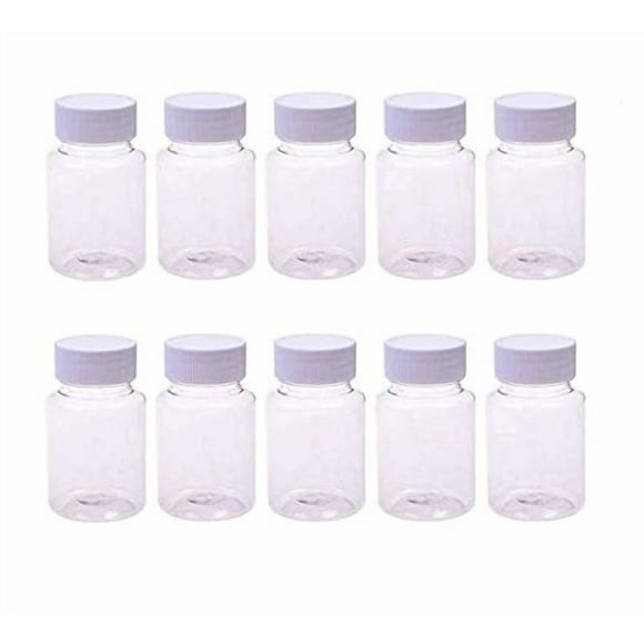 LASSUM 10PCS Empty Plastic Medicine Pill Bottle Container Solid Powder Medicine Chemical Bottles,20ML