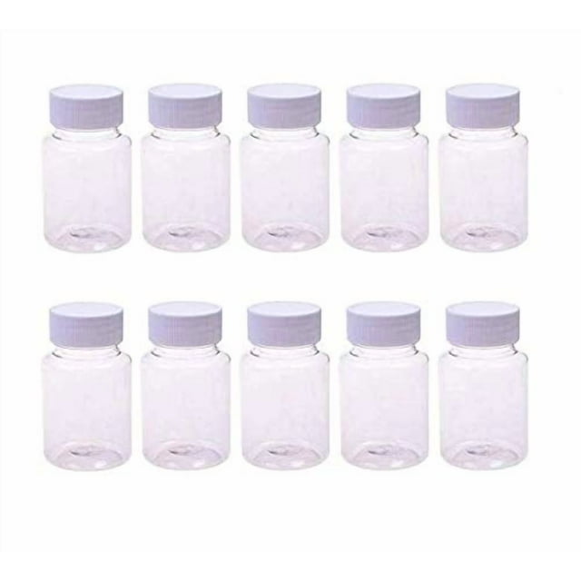 LASSUM 10PCS Empty Plastic Medicine Pill Bottle Container Solid Powder Medicine Chemical Bottles,20ML