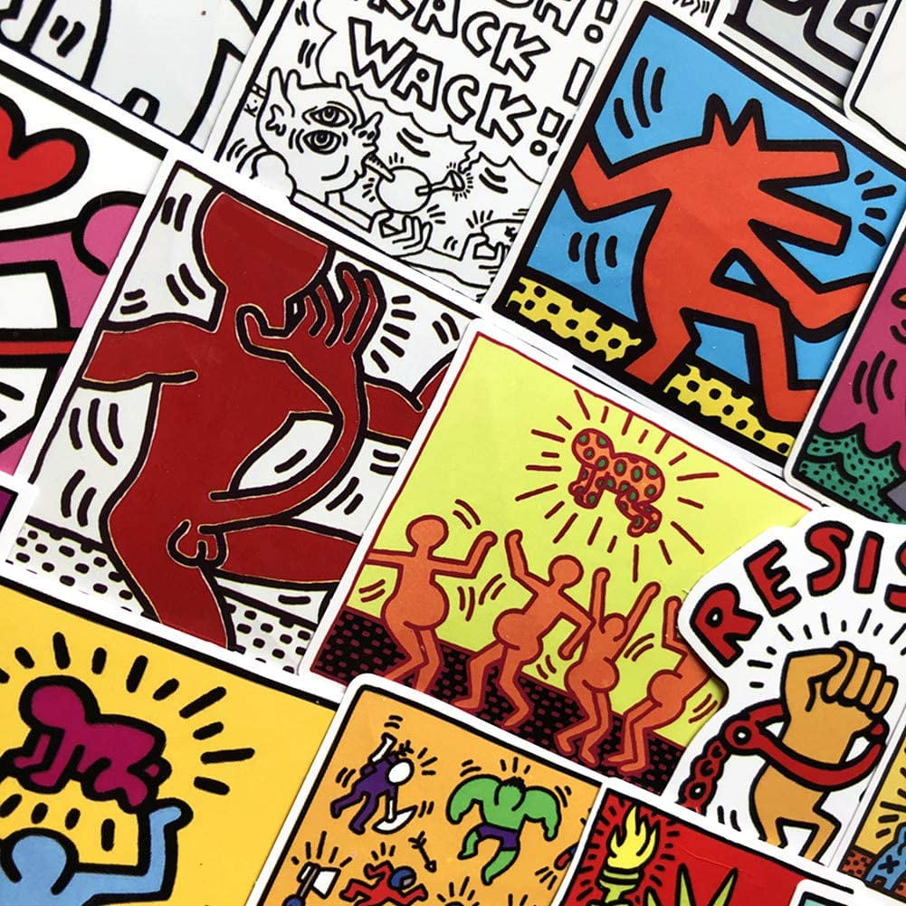 WACK Pop Art De Rue Graffiti Stickers artiste Keith Haring Style Vinyle Autocollants 50P 