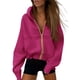 thumbnail image 1 of Sudadera con Capucha PRETTYGARDEN con Cierre Rosa Rojo Mediana, 1 of 8
