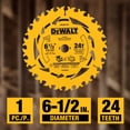 thumbnail image 4 of Hoja de sierra circular DEWALT DWA2612CMB 18T y 24T 6-1/2 pulgadas, paquete de 2, 4 of 8