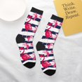 thumbnail image 4 of Uemuo Dark Blue Stripes and Flamingos Printed Kids Boys Socks Seamless Crew Socks Crazy Funny Athletic Sport Socks for Children, 4 of 6