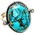thumbnail image 2 of Blue Copper Composite Turquoise Ring Size 7.75 (925 Sterling Silver)  - Handmade Boho Vintage Jewelry RING132670, 2 of 3