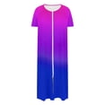 thumbnail image 7 of Long Knit Zip-Front Robe for Women with Pockets, Soft Full-Length Housecoat for Lounging and Sleepwear, 7 of 7