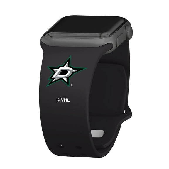 Black Dallas Stars Silicone Apple Watch Band