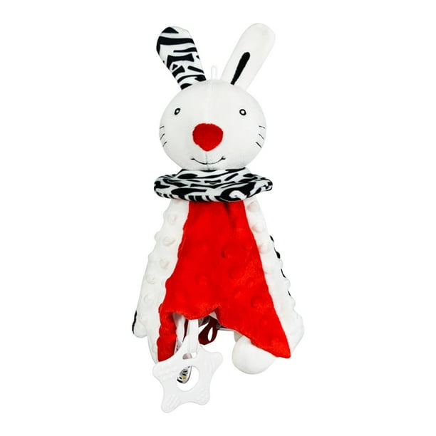 Manta de seguridad de alto contraste con sonido de tintineo y arrugas, papel suave para bebés, regalos unisex para niños y niñas, juguete para acurrucarse para bebés, peluche para bebés.
