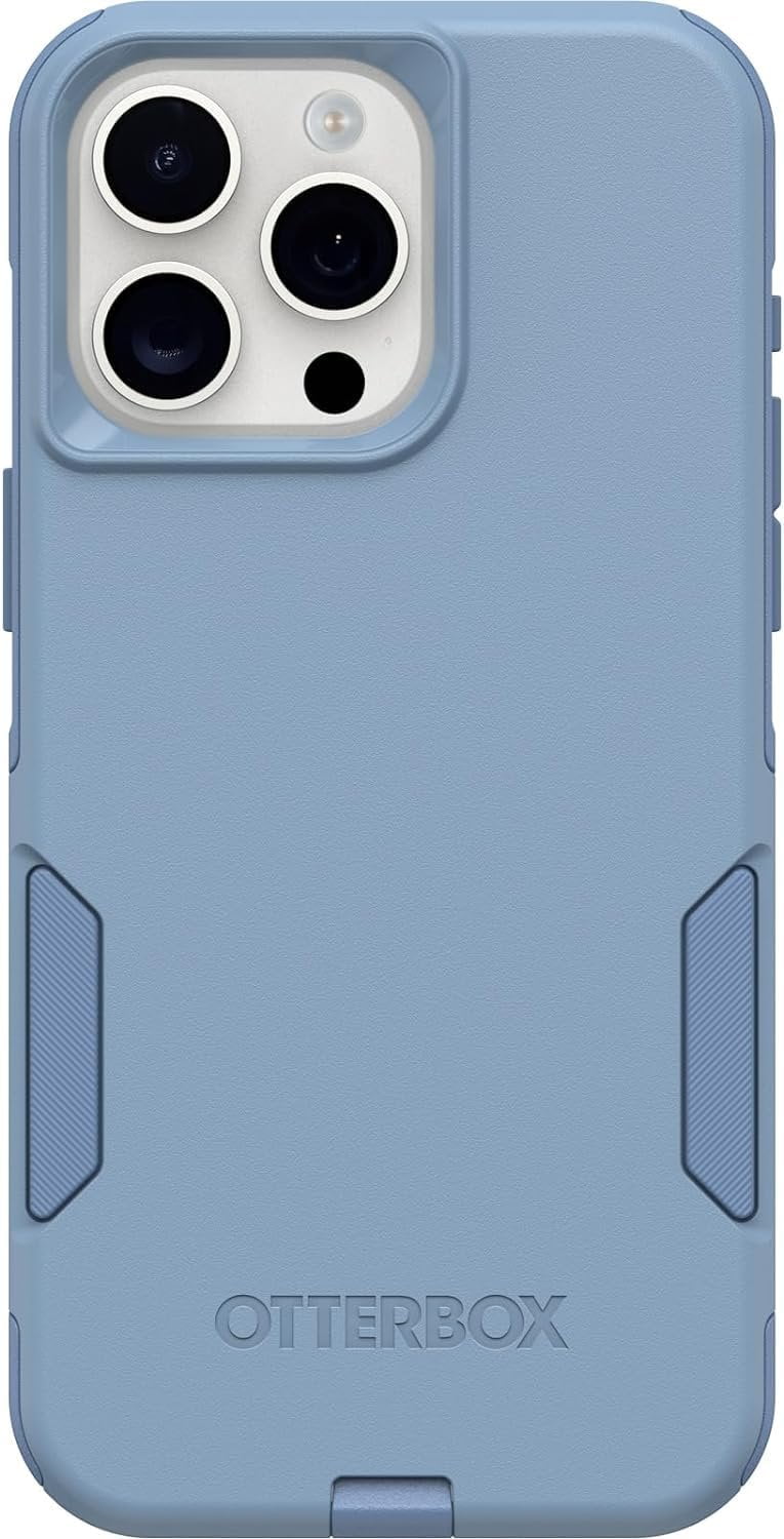 OtterBox iPhone 15 Pro Max Only - Commuter Series Case - Crisp Denim Blue - Slim & Tough - Pocket-Friendly - with Port Protection - Non-Retail Packaging