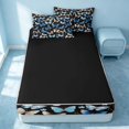 thumbnail image 4 of Erosebridal Cute Butterfly Zipper Queen Comforter Set with Fitted Sheet and 2 Pillowcases, Kawaii Animal Zipper Bedding Set, Black Reversible, Navy Blue, Black Reversible, 4 of 7