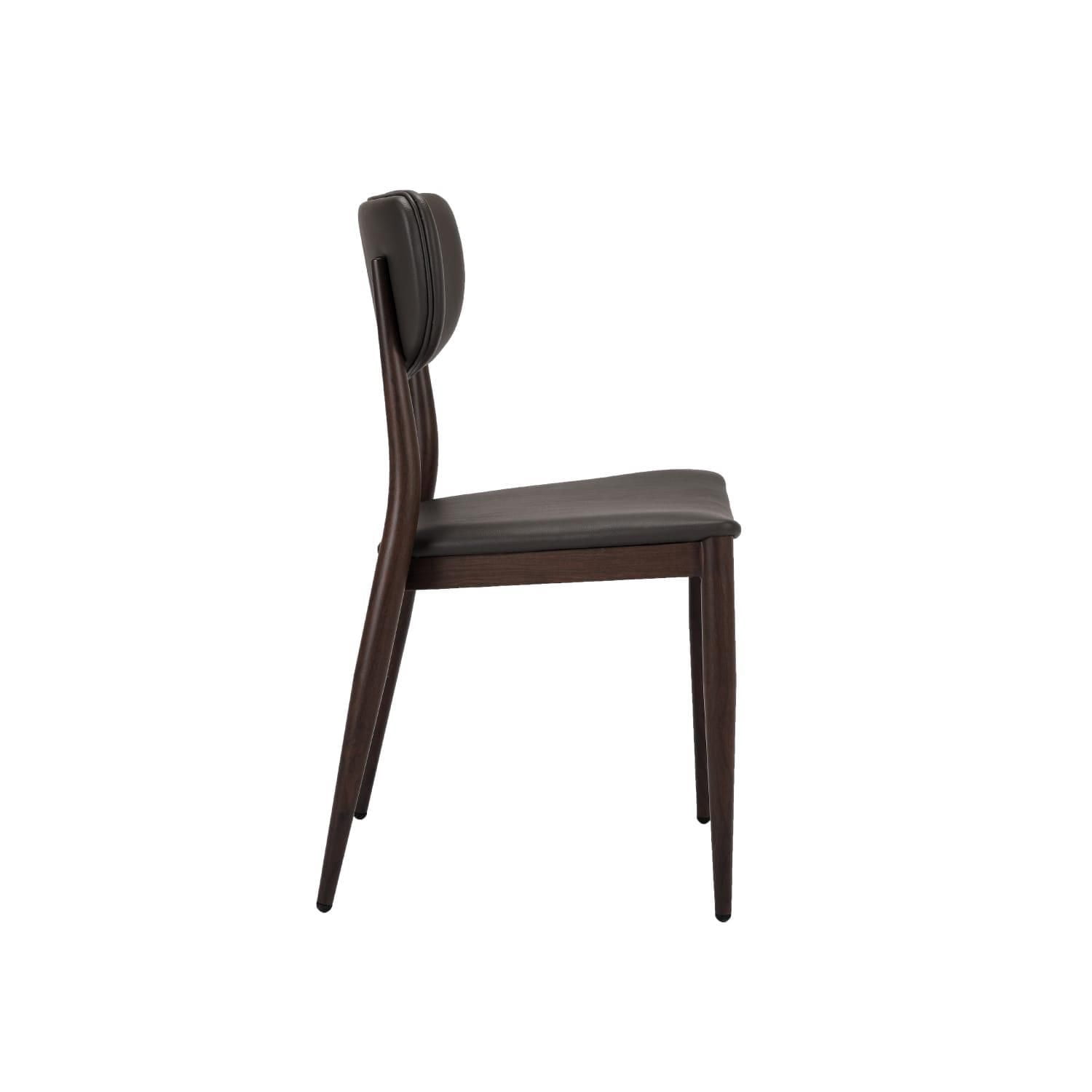 Take Me Home Classic Silloutte Dining Chair, Gray PU Upholstery and Walnut frame.