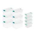 thumbnail image 1 of Sterilite 64 Qt Latching Storage Tote Box (6 Pack) Medium Clip Box (4 Pack), 1 of 12