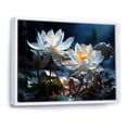 thumbnail image 2 of Designart "White Yellow Lotus landscape V" Floral Floater Framed Canvas Wall Art, 2 of 7