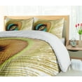 thumbnail image 5 of Ambesonne Colorful Duvet Cover Sets, Peacock Feather Eye, 2-Queen, Green Brown Turquoise, 5 of 7