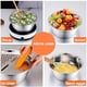 thumbnail image 3 of Lavabo de acero inoxidable versátil, soporte para colador con canasta de drenaje, juego de cuencos para lavar verduras, apto para lavavajillas para una limpieza fácil, para preparar y cocinar, 3 of 6