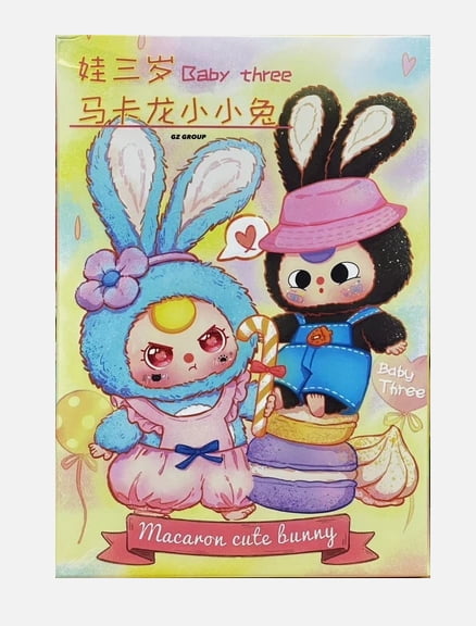 Baby Three Macaron Bunny Series Blind Box Figure Plush Toy-