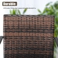 thumbnail image 5 of Outdoor Wicker Patio Dining Chairs Set of 2, CASEMIOL All-Weather Stackable Rattan Armchair, Steel Frame for Deck Garden Yard, Brown, 5 of 7