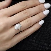 GemEmporium Oval Cut White Moissanite Engagement Rings 3.5 Carat 925 Sterling, Sterling Silver