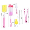 thumbnail image 3 of Floleo 7Pcs Baby Bottle Brush Set with Nipple & Straw Cleaner, 360° Rotating Sponge & Nylon Brushes, Food Grade Safe for Infant Accessories, 3 of 8