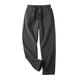 thumbnail image 2 of Pantalones largos para hombre, informales, de otoño, de color liso, con cintura elástica y lazo, de poliéster., 2 of 3