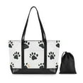 thumbnail image 7 of FORMRS Canvas Laptop Tote Bag for Women with 15.6" Computer Compartments Shoulder Handbag, Black Cartoon Cat Paw, 7 of 7