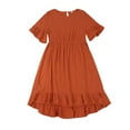 thumbnail image 3 of Honganda Mother  Daughter Family Matching Dress Solid Color Irregular Dress, 3 of 6