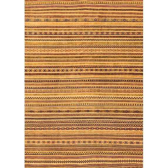 Ahgly Company Indoor Rectangle Abstract Orange Modern Area Rugs, 3' x 5'