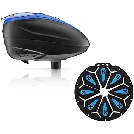 Dye LT-R Electronic Paintball Loader - Blue with HK Army Epic Speed Feed (Blue with Sapphire Epic Speed Feed)