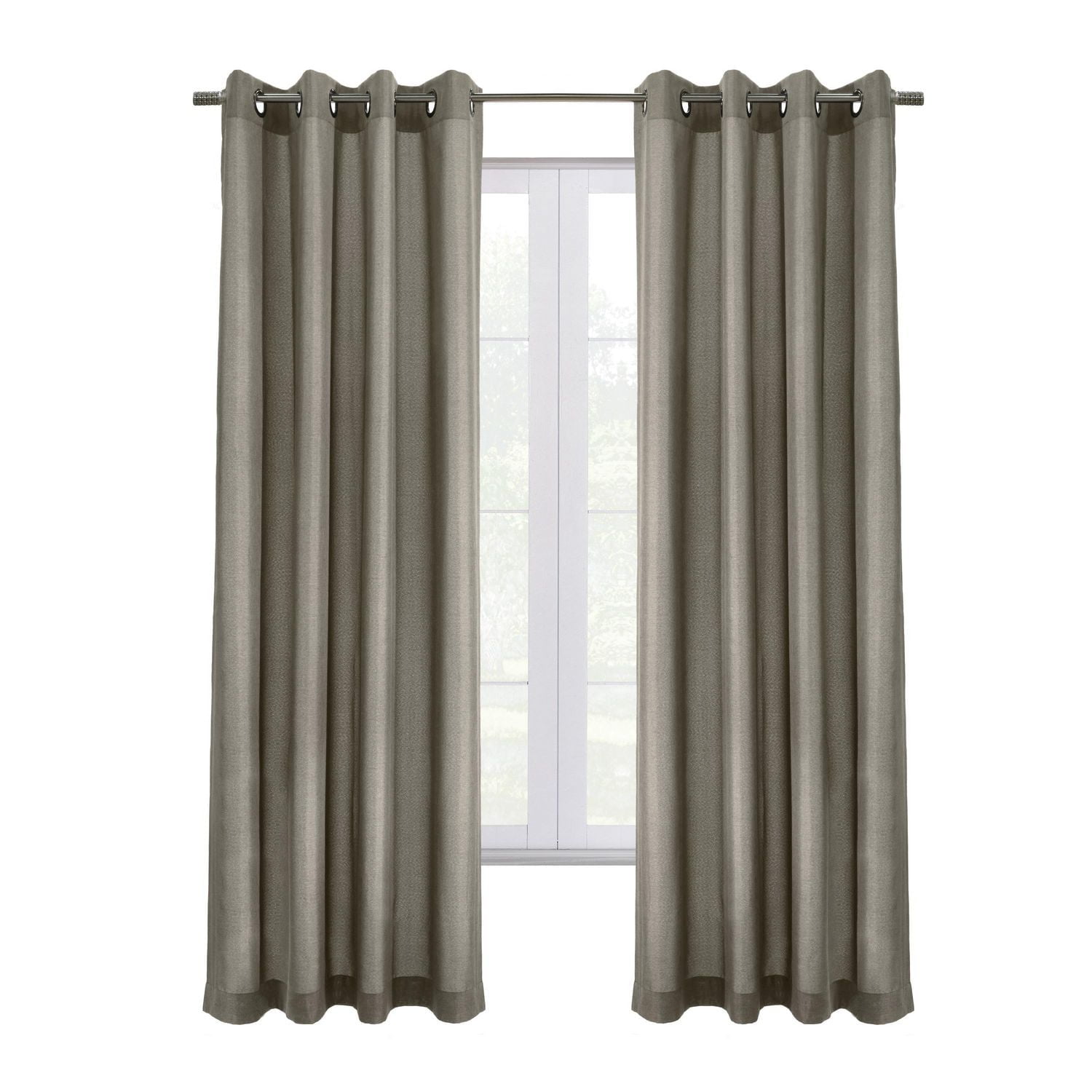 Peru 100% Total Blackout Grommet Curtain Panel Pair by Thermaplus - 52" x 95" in Light Grey