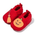 thumbnail image 4 of Dakaela Baby Booties Newborn Cozy Fleece Halloween House Slippers Winter Warm Infant Crib Sock Shoes First Walkers Red Size 5.5, 4 of 7