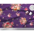 thumbnail image 2 of Soimoi Tissu en Poly Georgette Imprimé Feuilles et Roses au Mètre 52 Pouces de Large, 2 of 3