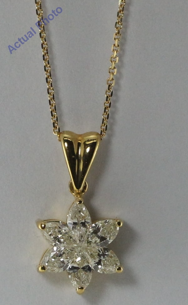 Caratsdirect2u 18k Yellow Gold Marquise Cut Invisible Setting Diamond Flower Pendant 0 72 Ct J K Color Vs Clarity Com - Diamond Flower Pendant Gold Caratsdirect2u 18k Yellow Gold Marquise Cut Invisible Setting Diamond Flower Pendant 0 72 Ct J K Color Vs Clarity Com - Diamond Flower Pendant Gold