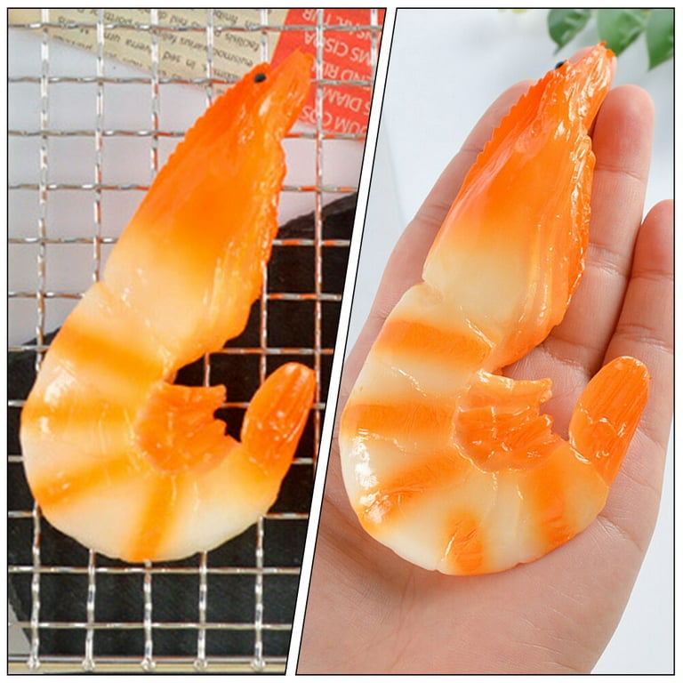 4Pcs Food Models Artificial Shrimp Decorations Photo Props