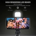 thumbnail image 4 of PrtJoy Wireless Selfie Stick Bluetooth Wireless Shutter Portable 40 Inch Stainless Steel LED Fill Light Selfie Stick Mobile Phone Tripod Suitable for Smartphones and GoPro Sports Cameras SS&LED, 4 of 9