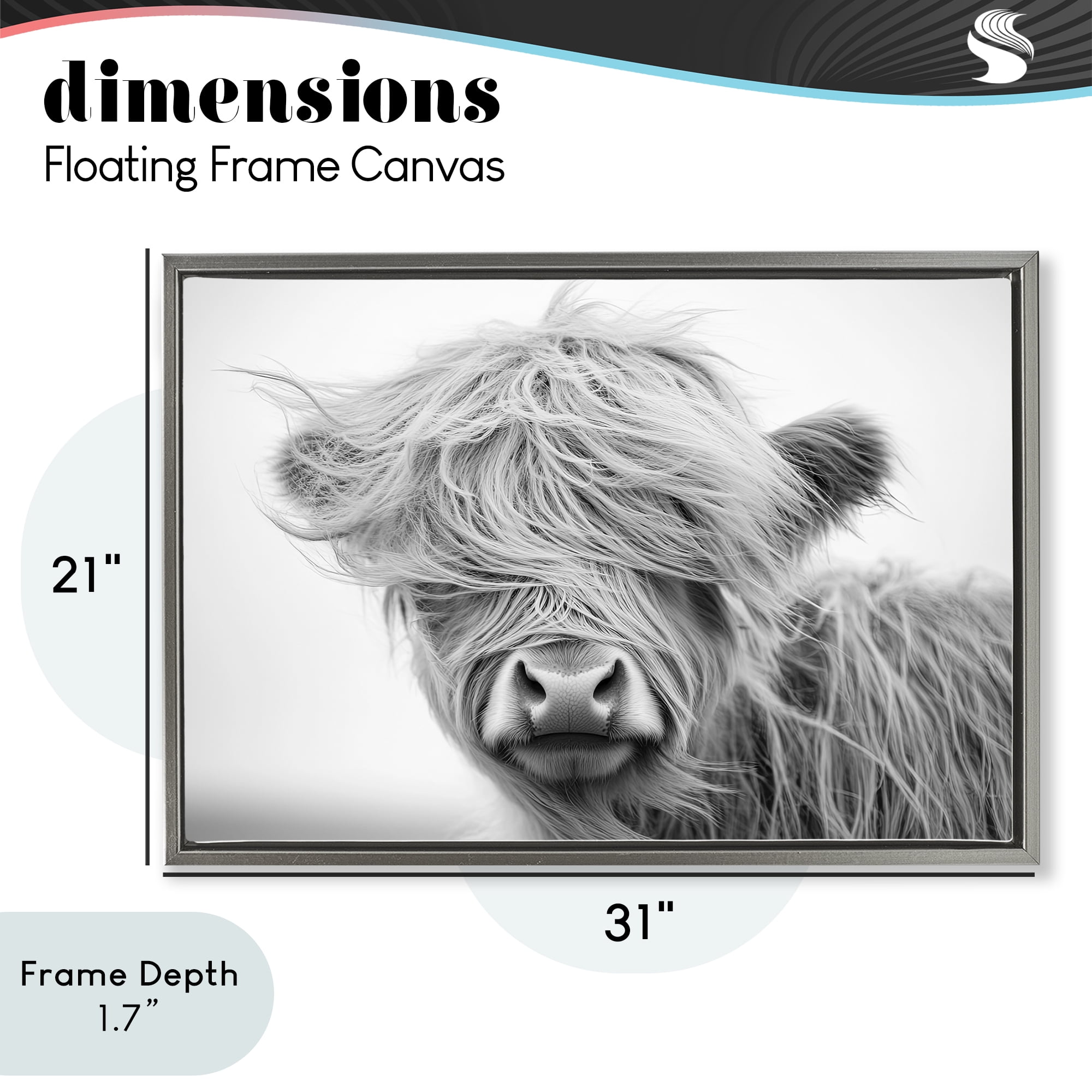 Stupell Industries Easy Breezy Cattle Gray Framed Floater Canvas Wall Art, design by Tina LeCour