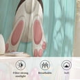 thumbnail image 6 of Happy Easter Semi Sheer Curtains Drapes for Living Room,Bedroom,French Doors Window 72 Inches Long,Spring Bunny Easter Eaggs Grasses Teal Wood Rod Pocket Chiffon Curtain Drapery Voile Draperies Panel, 6 of 8