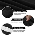 thumbnail image 3 of PiccoCasa 4Pcs Velvet Stretchable Chair Seat Covers, 18"x18" Black, 3 of 6