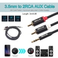thumbnail image 2 of Jack 3.5mm Macho a 2 RCA Cable Auxiliar Algodón Trenzado para Cine en Casa (3 m), 2 of 6