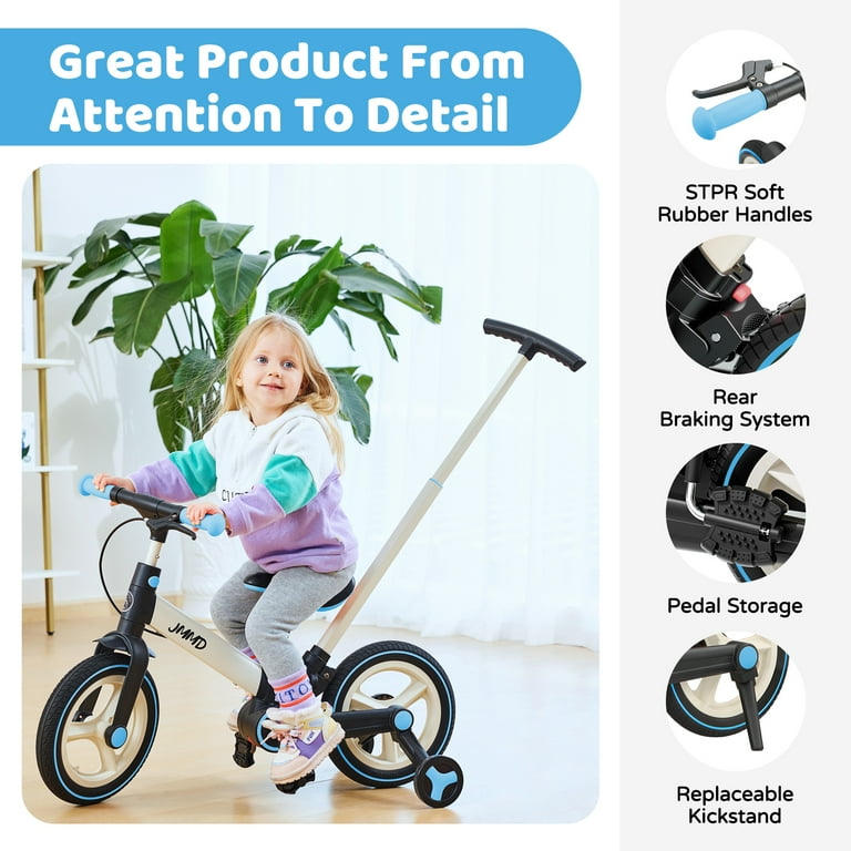 JMMD 6-in-1 Toddler Bike for Ages 18-60 Months, Foldable Balance