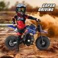 thumbnail image 3 of Arshin 50cc 2-Stroke Gas Dirt Bike for Kids,20 MPH Mini Pit Bike with Off-Road Tires & Disc Brakes,Soft Spring Seat,160 Lbs Max Load(Blue), 3 of 8