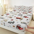 thumbnail image 3 of Castle Fairy Cartoon Tractor 4-Piece Full Size Sheets for Kids,Equipment Car Bed Sheets,Car Theme Lightweight Sheet Sets,Breathable Home Decor, 3 of 7
