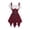 Wine, variant on KICILVS Medieval Costume Women Color Block Peasant Top Corset Overdress Handkerchief Hem Short Puff Sleeve Party Dress Purple