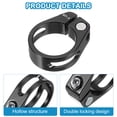 thumbnail image 3 of Uxcell 31.8mm Cycles Bike Seat post Clamp, 2Pcs Aluminum Alloy Seat Tube Clip Bike Quick Release Clamp Black, 3 of 7