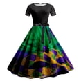 thumbnail image 1 of SZXZYGS Robes Soleil Femmes Aguichant Femmes Imprimé Manches Courtes Robe de Soirée Bal des Années 1950 2024, 1 of 2