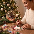 thumbnail image 5 of Vintage Santa Claus Diamond Painting Hanging Kit, DIY Full Round Rhinestone Art Plaque for Indoor Holiday Front Door Wall Ornament A, 5 of 5