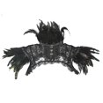 thumbnail image 3 of Bufandas de cuello de plumas de encaje gótico chal de plumas para fiestas de L jinwen capa tipo chal con plumas, 3 of 8