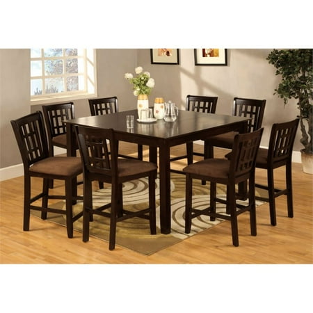 Furniture Of America Elle 9 Piece Pub Height Dining Set In Espresso Furniture Of America Elle 9 Piece Pub Height Dining Set In Espresso
