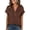 Coffee #46, variant on KDDYLITQ T Shirts for Women V Neck Button Down Baggy Tees Roll Short Sleeve Solid Color Workout Tops Lightweight Loose Fit Soft Shirts Coffee 2XL
