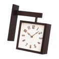 thumbnail image 4 of Reloj de Pared de Esquina, Reloj de Arte Decorativo, Fácil de Leer, Adorno, Reloj Creativo Y Moderno de Doble Cara para Dormitorio Y Comedor. marrón oscuro, 4 of 7