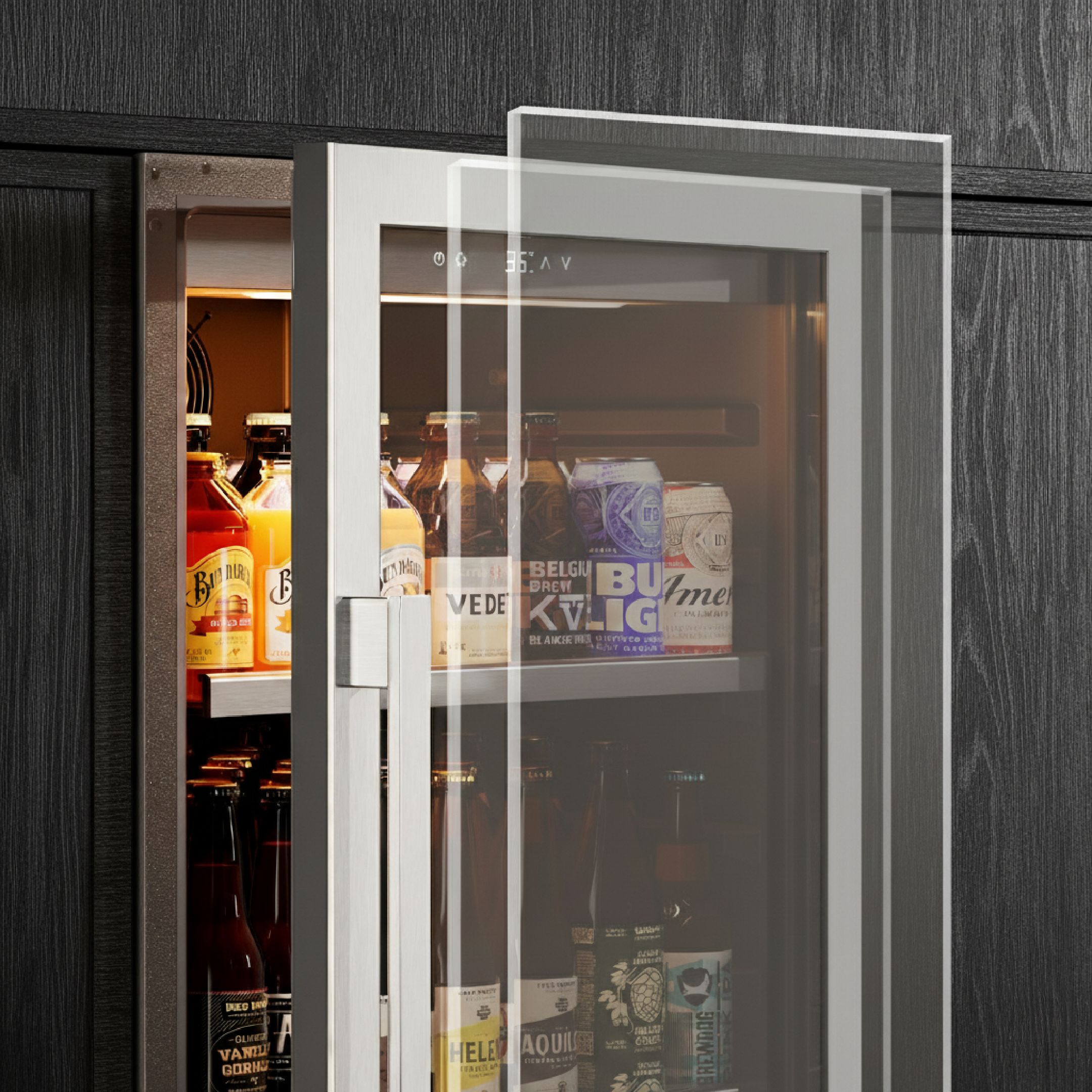 Calefort 328 Cans Beverage Refrigerators,Freestanding or Built-In Beverage Cooler with Glass Door for Home,Bar,Office