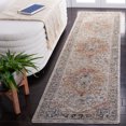 thumbnail image 2 of SAFAVIEH Silverado Sebastian Medallion Polyester Runner Rug, Ivory/Blue, 2' x 8', 2 of 8