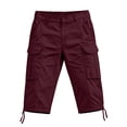 thumbnail image 5 of Cargo Shorts for Men - Lightweight Elastic Waist Knee Length Bermuda Shorts with Pockets Summer Fishing Short Cargo Pants, 5 of 5